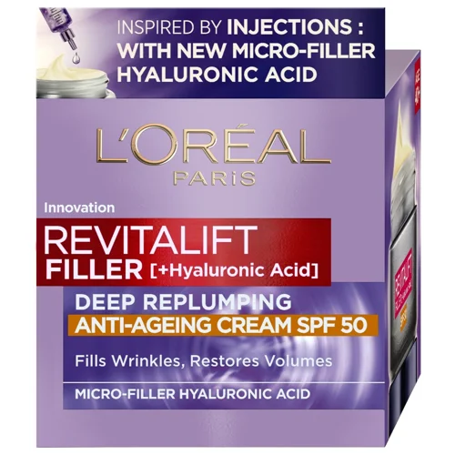 Крем-догляд для обличчя L'Oreal Paris Revitalift Filler SPF50 денний антивіковий 50мл