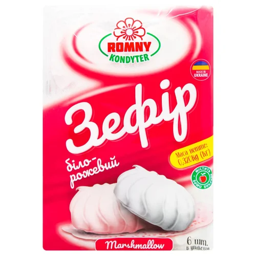 Зефір Romny Kondyter біло-рожевий 320г