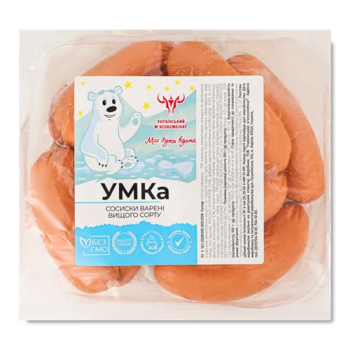 Сосиски Варені В/К Умка Український М'ясокомбінат, 1 кг