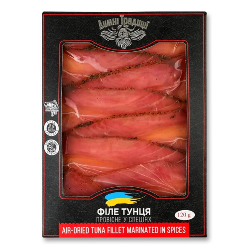 Філе Тунця Варено-Копчене У Спеціях Димні Традиції, к/у 120г