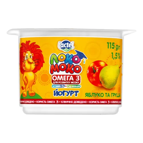 Йогурт 1.5% з яблуком та грушею Локо Моко 115г