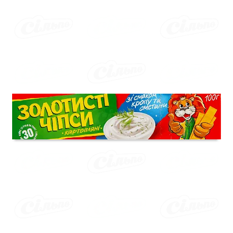 Чіпси «Жайвір» «Золотисті» кріп зі сметаною, 100г