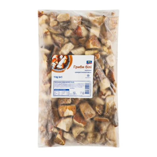 Гриби Білих Шампіньйонів Швидкозаморожені Нарізані Aro, 1кг