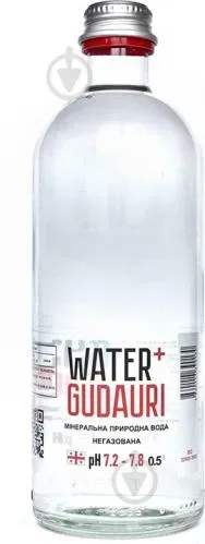 Вода столова не газована Water+Gudauri 0.5л скло