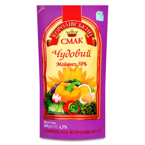 Майонез Вищого Ґатунку 50%, П/Пл 180г