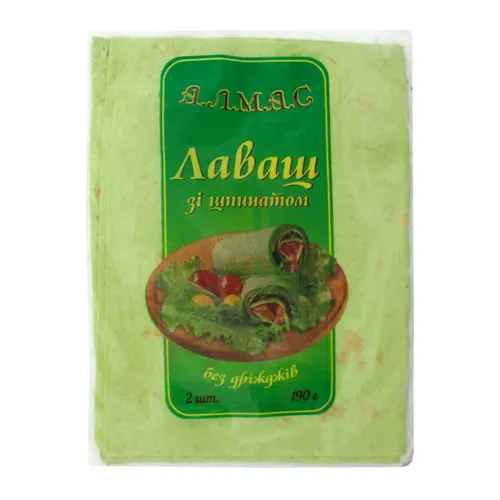 Лаваш зі шпинатом без дріжджів Алмас м/у 190г