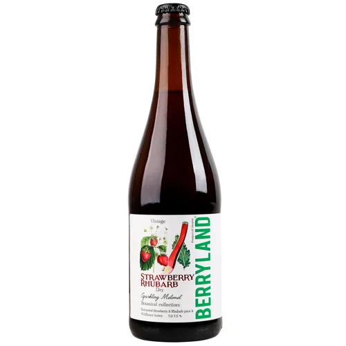 Мед питний Berryland Полунично-ревеневий ігристий сухий 7-7,5% 0,75л