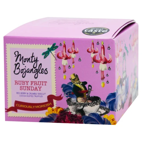 Цукерки Monty Bojangles Ruby Fruit Sunday Трюфелі зі шматочками печива та смаком малини та полуниці 100г