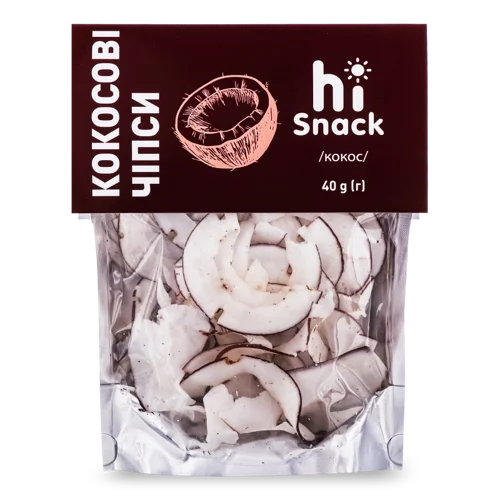 Чипси Кокосові В/ґ, HiSnack, 40г