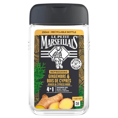 Шампунь-гель Le Petit Marseillais 3в1 імбир та кипарис 250м