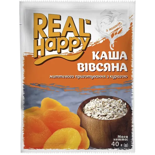 Каша вівсяна Real Happy з курагою 40г