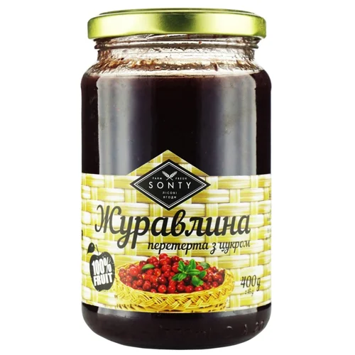 Журавлина перетерта з цукром Sonty 400г