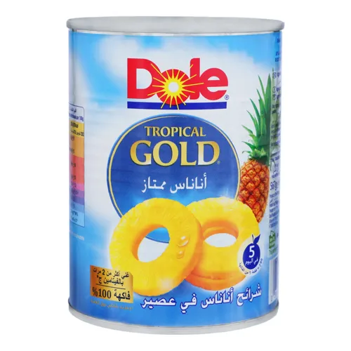 Ананаси консервовані у власному соку Dole з/б 567г