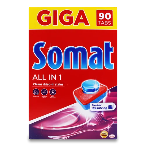Засіб Для Миття Посуду В Посудомийній Машині All In 1 Somat 90шт