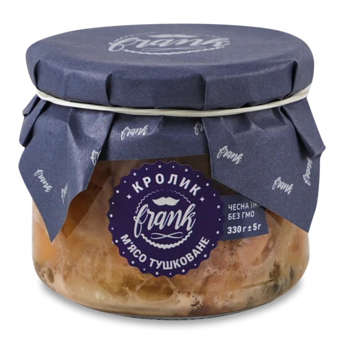 М'ясо Кролика Тушковане В/с, Скляна Банка 330г