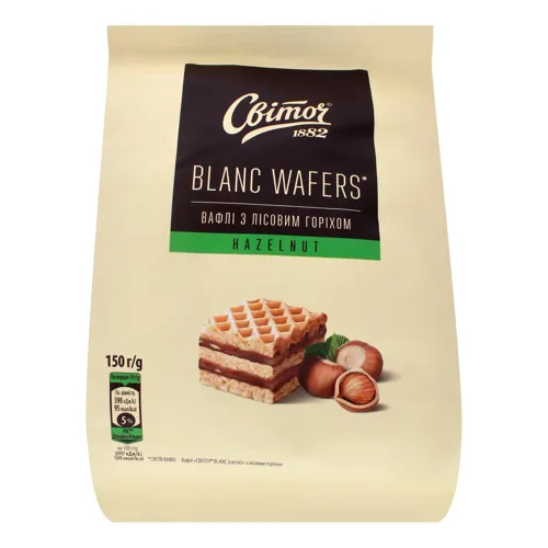 Вафлі з лісовим горіхом Blanc wafers Світоч м/у 150г