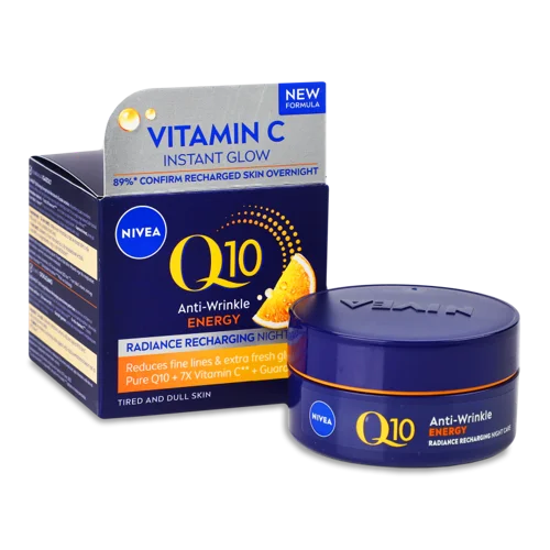 Крем Нічний Проти Зморшок Відновлення Сяйва Q10 Енергія Nivea 50мл