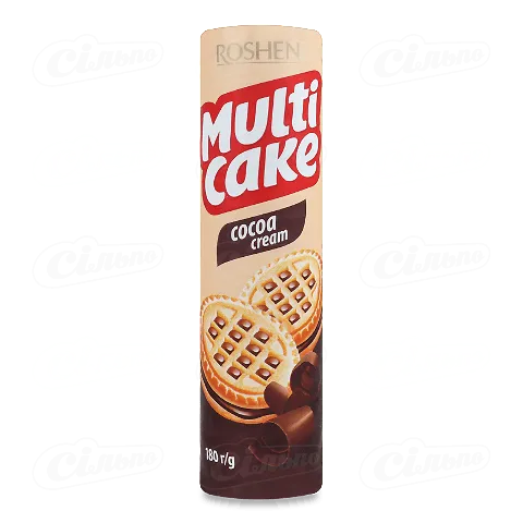 Печиво Roshen Multicake з какао-кремовою начинкою, 180г