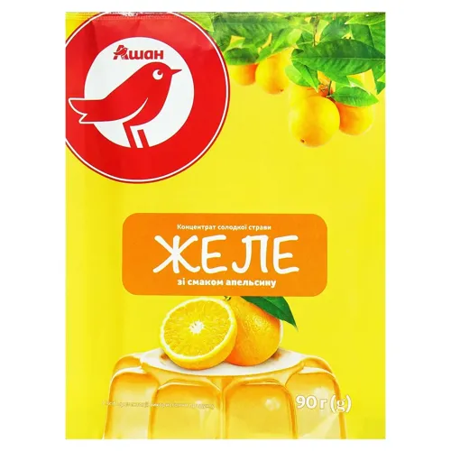 Желе Ашан зі смаком апельсину 90г