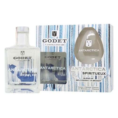 Коньяк Antarctica Godet Icy White зі стаканом 40% 0,5л