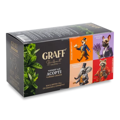 Чай Чорний Байховий Асорті Чайних Смаків Graff, к/у 24шт