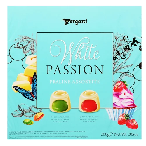 Цукерки Vergani Асорті White Passion 200г
