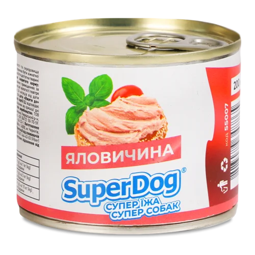 Корм Для Собак SuperDog Паштет З Говядиною, В/ґ, 100 г
