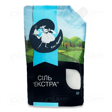 Сіль Еко-Бренд екстра для приготування їжі зі штуцером, 600г