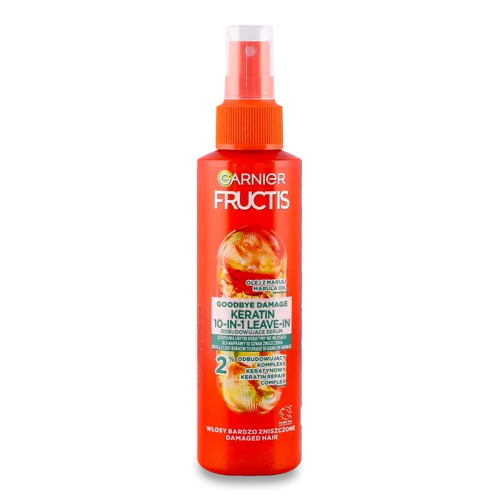 Спрей-Сироватка Для Пошкодженого Волосся Keratin 10-in-1 Leave-in Goodbye Damage Garnier Fructis, 150мл