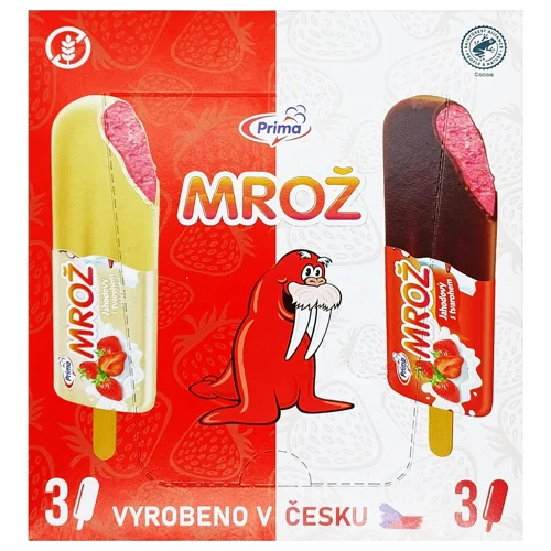 Морозиво Prima Полуничне з сиром мікс 43г*6шт