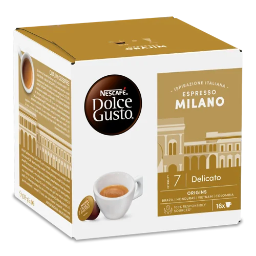 Кава Смажена Мелена Espresso Milano Dolce Gusto Nescafe, к/у 16х6.2г