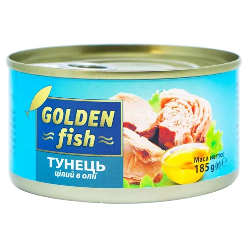 Тунець Golden Fish цілий в олії 185г
