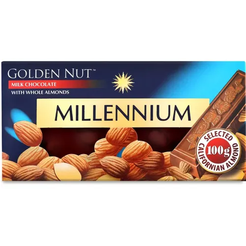 Шоколад Millenium Golden Nut молочний з цільним мигдалем 100г