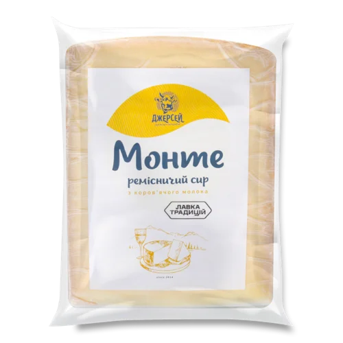 Сир Твердий 45% З Коров'ячого Молока Монте Від Львівської Сироварні Джерсей, кг