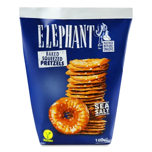 Брецелі Elephant з морською сіллю 180г