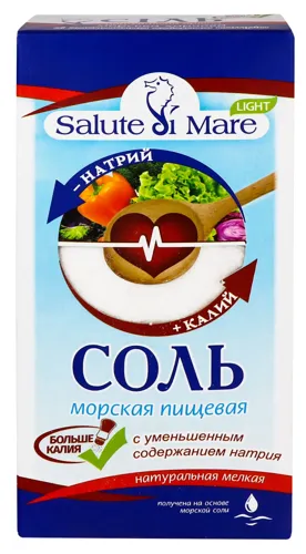Сіль Salute di Mare морська харчова зі зменшеним вмістом натрію 750г
