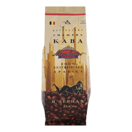 Кава натуральна смажена в зернах Manhattan м/у 250г