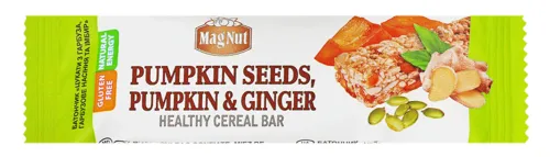 Батончик MagNut Гарбузове насіння, імбир, цукати гарбуза 35г х20