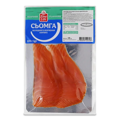 Лосось Нарізка В/К Вищого Ґатунку, В/У, 120г