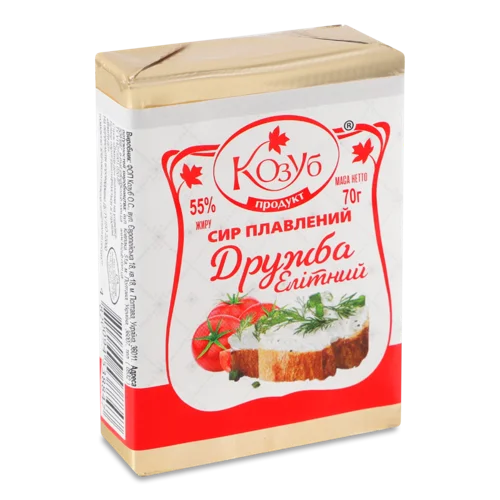 Сир Плавлений Вищого Ґатунку 55% Дружба Елітний Козуб, м/у 70г