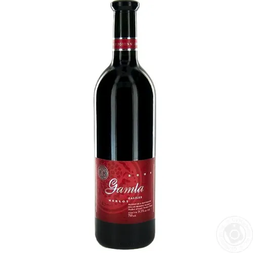 Вино Gamla Merlot червоне сухе 14,5% 0,75л
