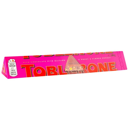 Шоколад молочний Toblerone з родзинками і нугою 100г
