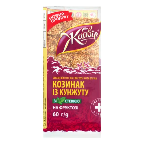 Козинак із кунжута на фруктозі зі стевією Жайвір м/у 60г