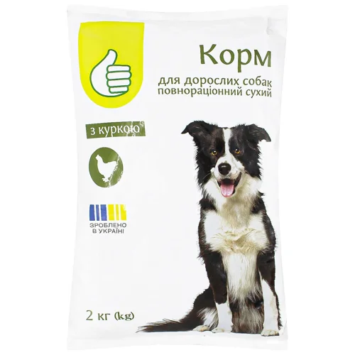 Корм сухий Auchan з курятиною для доорслих собак 2кг