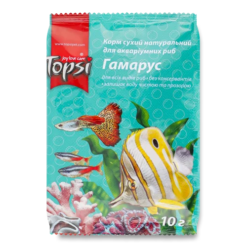 Корм сухий натуральний для акваріумних риб, Гамарус Topsi, в/ґ, 10 г