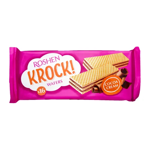 Вафлі Roshen Krock з начинкою какао 142г х19