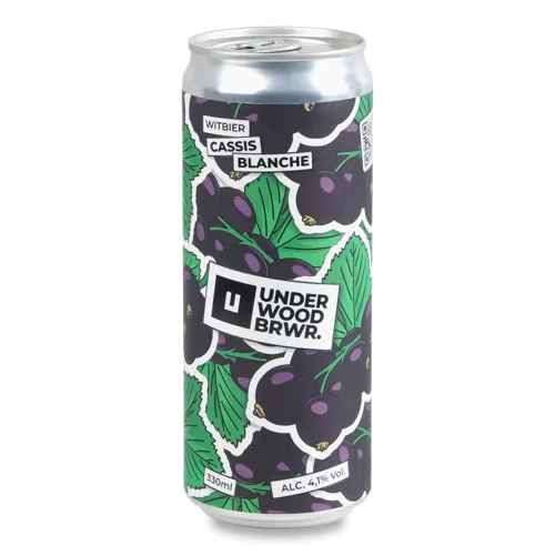 Пиво Світле Нефільтроване Непастеризоване Cassis Blanche Underwood Brewery, 0.33л, 4.1% з/б