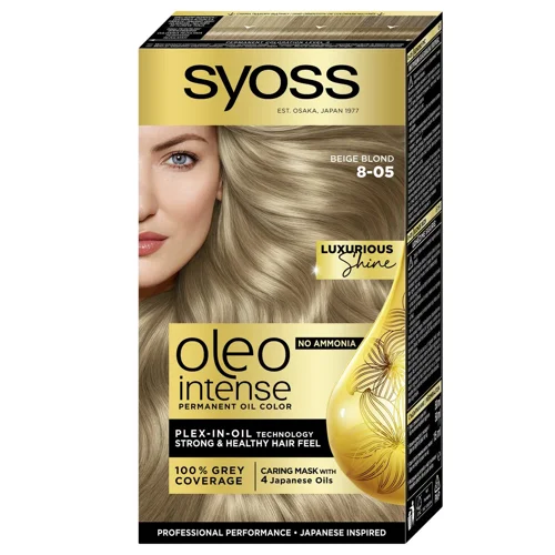 Фарба для волосся без аміаку Syoss Oleo Intense 8-05 Бежевий блонд 115мл