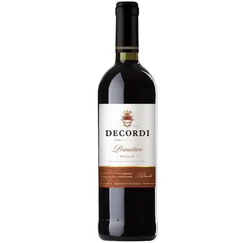 Вино Decordi Primitivo Puglia червоне сухе 13% 0,75л