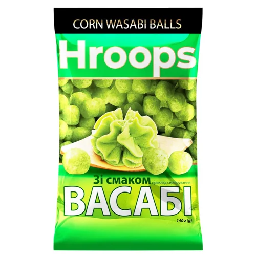 Вироби фігурні Hroops зі смаком васабі 140г